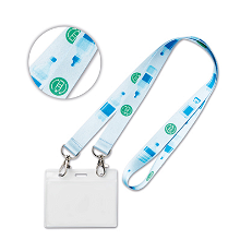 Full color lanyard van gerecylde petflessen met 2 haken