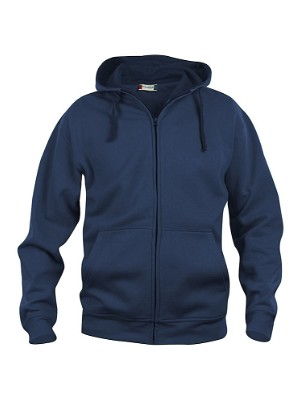 Basic hoodie met rits navy