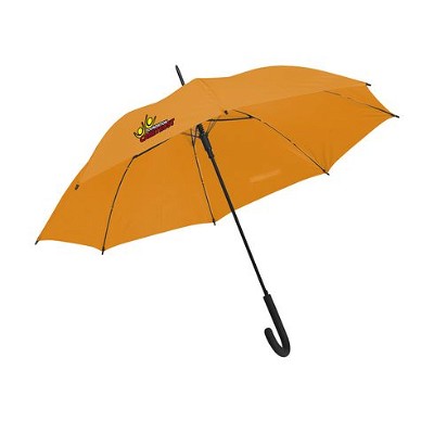Paraplu met gebogen handvat oranje