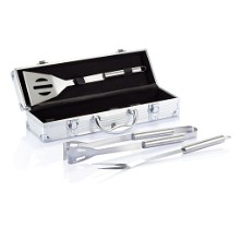 Barbecue set 3-delig in aluminium koffer