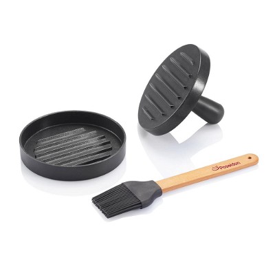 Aluminium barbecue set inclusief hamburgerspers