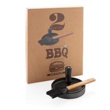 Aluminium barbecue set inclusief hamburgerpers