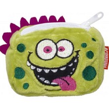 Pluche monster portemonnee groen