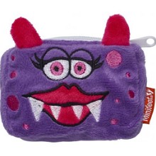 Pluche monster portemonnee paars