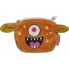 Pluche monster portemonnee oranje