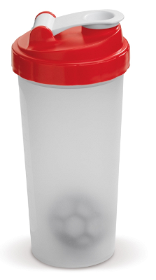 Shaker met shakerbal 600 ml rood