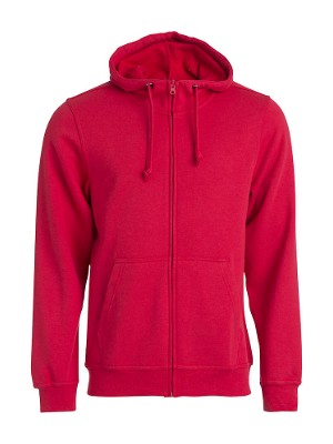 Basic hoodie met rits rood