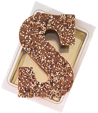 Chocoladeletter S gedecoreerd 200 gram | UTZ gecertificeerd | Melk & Crispies