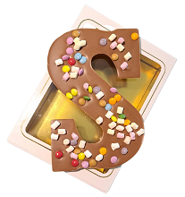 Chocoladeletter S gedecoreerd 200 gram | UTZ gecertificeerd | Lantilles & Marshmallows 