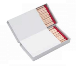 Doosje met 44 (2x22) lucifers | 56 x 41 x 20 mm