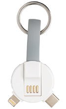 Ronde sleutelhanger oplaadkabel 3 in 1