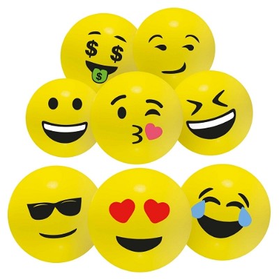 Glimlachende stress emoji met bedrukking