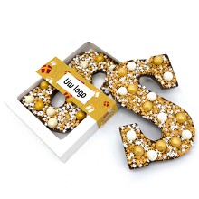 Chocoladeletter S goud deluxe 250 gram | UTZ gecertificeerd