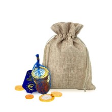 Jute zakje 13 x 18 cm | 30 gram chocolademunten