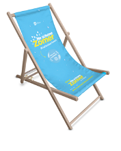Houten strandstoel | All over bedrukking | Standaard en snel geleverd | 125 x 54 cm