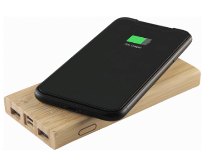 Bamboe draadloze powerbank 8.000 mAh
