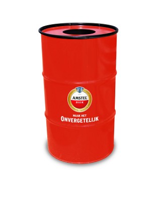 Olievat prullenbak 100 L | Eigen kleur | Full color sticker