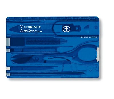 Victorinox Classic toolcard transparant blauw
