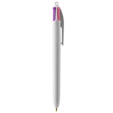 BIC 4 kleuren pen fashion wit