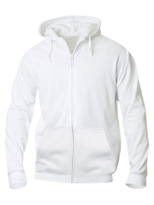 Basic hoodie met rits wit