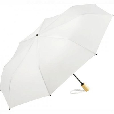 Fare opvouwbare ECO paraplu met bamboe handvat wit