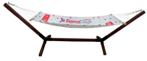 Houten standaard met luxe hangmat | 330 x 90 cm