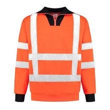 RWS High visibility sweater met col en korte rits | 75% polyester/25% katoen