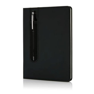 A5 hardcover PU notitieboek met stylus pen zwart