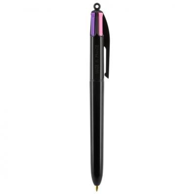 BIC 4 kleuren pen fashion zwart