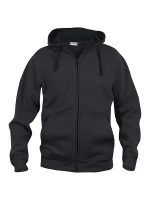 Basic hoodie met rits zwart