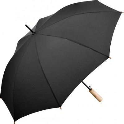 Fare ECO paraplu met bamboe handvat zwart