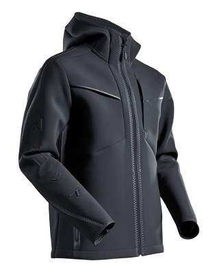 Mascot Customized softshell jas met capuchon 22086 zwart